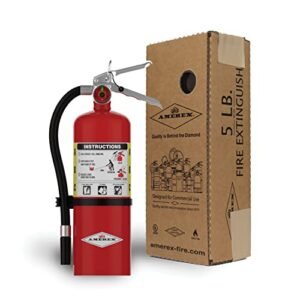 Amerex B402, 5lb ABC Dry Chemical Class A B C Fire Extinguisher, with Wall Bracket 90-402