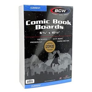BCW Supplies - Current Size Comic Boards - White - BBCUR - (100 Boards)