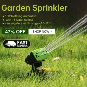 16 Holes Garden Sprinkler 180° Rotating